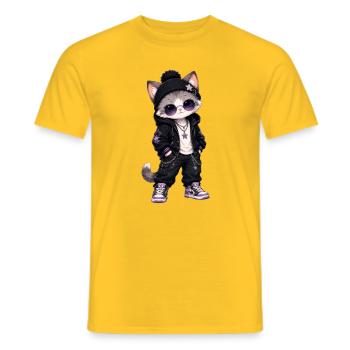 Streetwear-Chat - Männer T-Shirt - Gelb - Vorne - AI Model Male 178 dark (178cm)