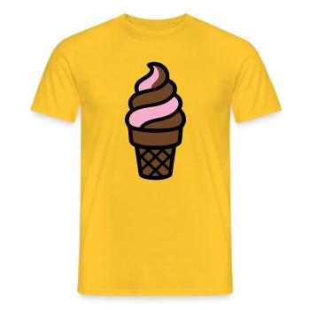 Softeis Eiswaffel Logo - Men's T-Shirt - yellow - Front - AI Model Male 178 dark (178cm)