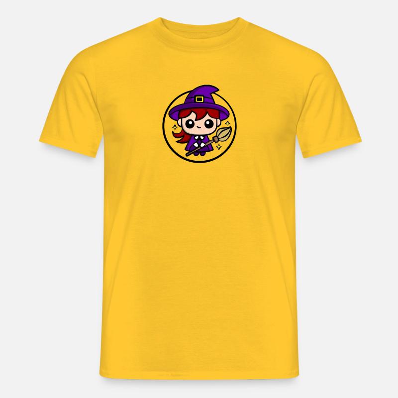 Cute Chibi Witch | Cute Halloween Witch Design - Men’s T-shirt - yellow