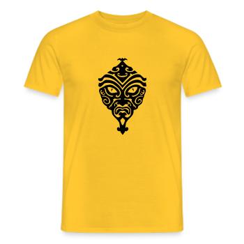 god mask tattoo - Men's T-Shirt - yellow - Front - AI Model Male 178 dark (178cm)