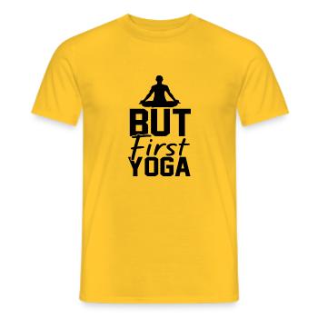 Mais d’abord le yoga - T-shirt homme - jaune - Devant - AI Model Male 178 dark (178cm)