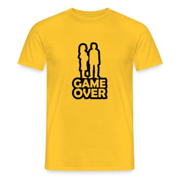 Papa Mama Game Over - Männer T-Shirt - Gelb - Vorne - AI Model Male 178 dark (178cm)
