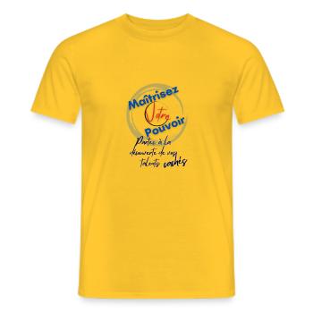 Maitrisez votre pouvoir - T-shirt homme - jaune - Devant - AI Model Male 178 dark (178cm)