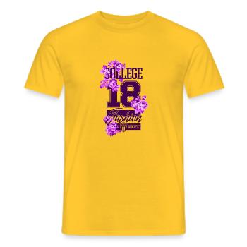 Beautiful female paint art Face colorful woman - Men's T-Shirt - yellow - Front - AI Model Male 178 dark (178cm)