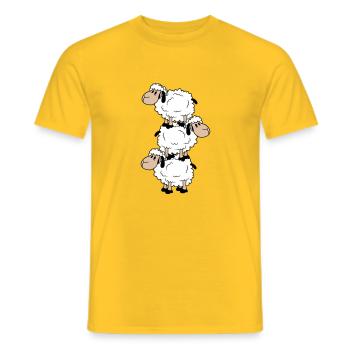 3 Schafe Turm Zirkus Akrobatik Drei Artisten Spaß - Männer T-Shirt - Gelb - Vorne - AI Model Male 178 dark (178cm)