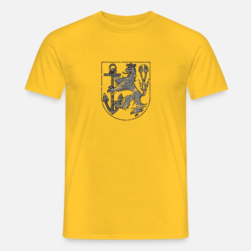 Düsseldorfer Wappen grau Used - Männer T-Shirt - Gelb