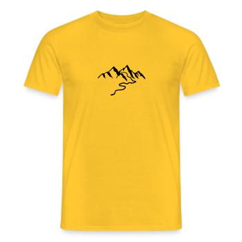 Schöne Berge Mit Wanderweg - Männer T-Shirt - Gelb - Vorne - AI Model Male 178 dark (178cm)