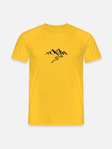Beautiful mountains with hiking trail - Men's T-Shirt - yellow