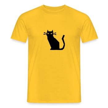 chat pointu mal - T-shirt homme - jaune - Devant - AI Model Male 178 dark (178cm)