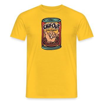 Canette de Chill Out Con Carne - T-shirt homme - jaune - Devant - AI Model Male 178 dark (178cm)