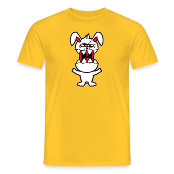 Bunny Monster Evil Cool Halloween Horror - Men's T-Shirt - yellow - Front - AI Model Male 178 dark (178cm)