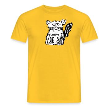 SEUL CHAT TRISTE - T-shirt homme - jaune - Devant - AI Model Male 178 dark (178cm)