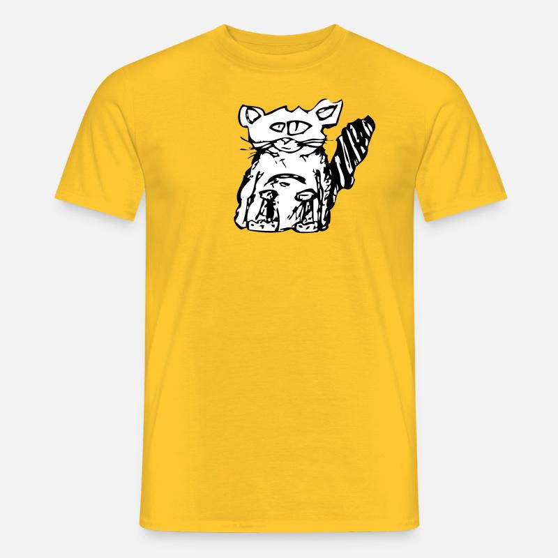 ONLY SAD CAT - Männer T-Shirt - Gelb