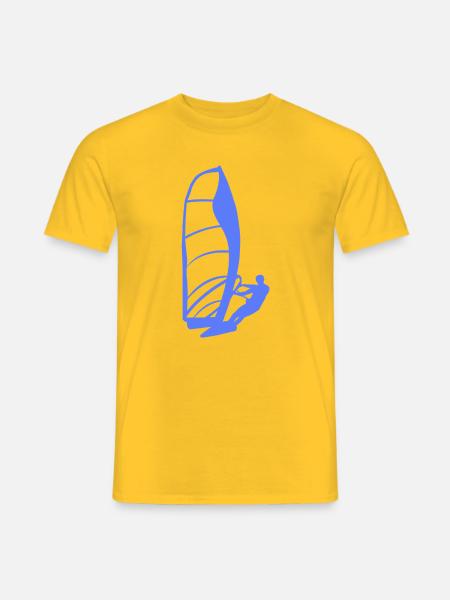 Minimalistische Windsurfer Silhouette Herren - Männer T-Shirt - Gelb