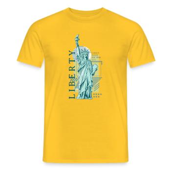 Vintage Blue Liberty - Men's T-Shirt - yellow - Front - AI Model Male 178 dark (178cm)
