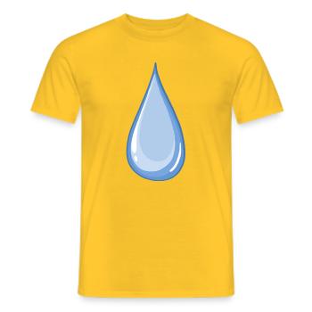 Blauer glänzender Wassertropfen - Männer T-Shirt - Gelb - Vorne - AI Model Male 178 dark (178cm)
