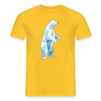 Stehender Poly Stil Eisbär - Männer T-Shirt - Gelb - Vorne - AI Model Male 178 dark (178cm)