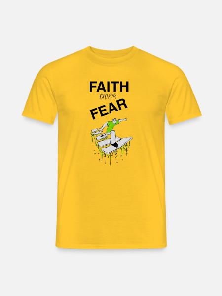 Glaube über Angst - Männer T-Shirt - Gelb
