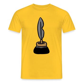 Ink pen inkwell ink pen writer - Men's T-Shirt - yellow - Front - AI Model Male 178 dark (178cm)