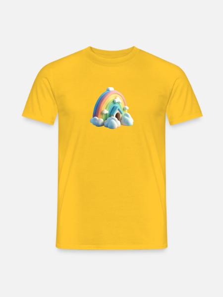Rainbow with house - Men's T-Shirt - yellow