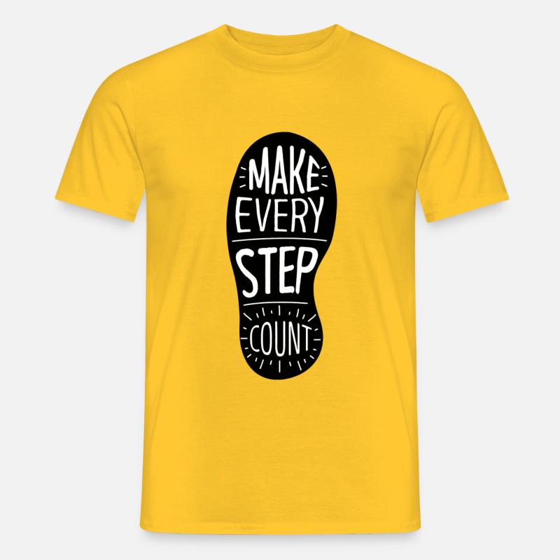 Faites en sorte que chaque étape compte. - T-shirt homme - jaune