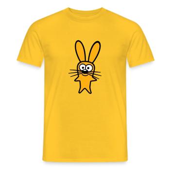 Hase Kaninchen Häschen Cartoon Kleintier niedlich - Männer T-Shirt - Gelb - Vorne - AI Model Male 178 dark (178cm)