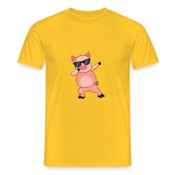 Porc Dabbing vecteur Cooles - T-shirt homme - jaune - Devant - AI Model Male 178 dark (178cm)