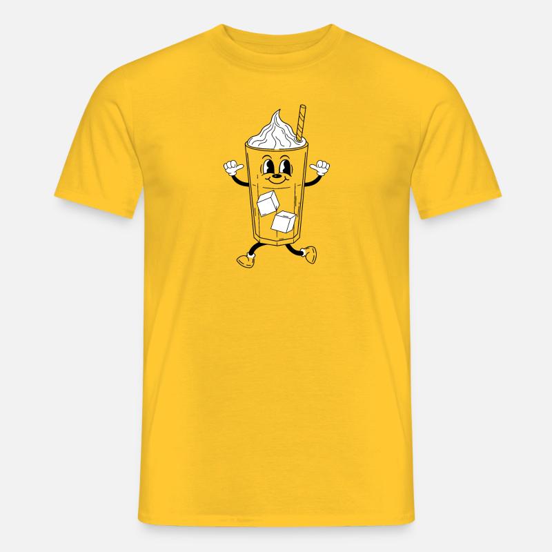 Cocktail mit eis - Männer T-Shirt - Gelb