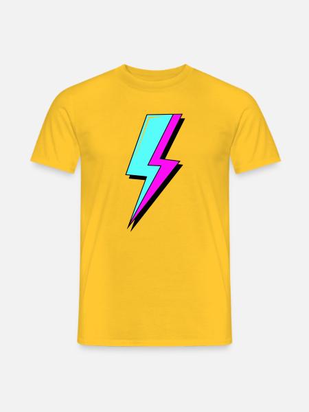 Psychedelic Neon Lightning - Men's T-Shirt - yellow