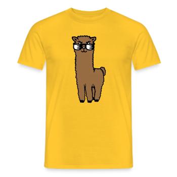 Alpaga Lama Lunettes de Soleil Smart Drôle Cool Animal - T-shirt homme - jaune - Devant - AI Model Male 178 dark (178cm)