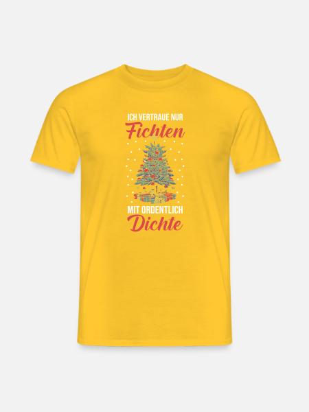 Weihnachtsmann Fichten Weihnachtsbaum Weihnachten - Männer T-Shirt - Gelb