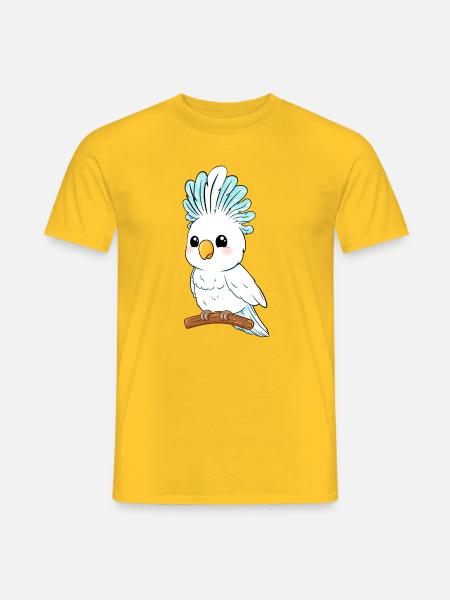 Weißer Kakadu mit blauem Kamm - Männer T-Shirt - Gelb