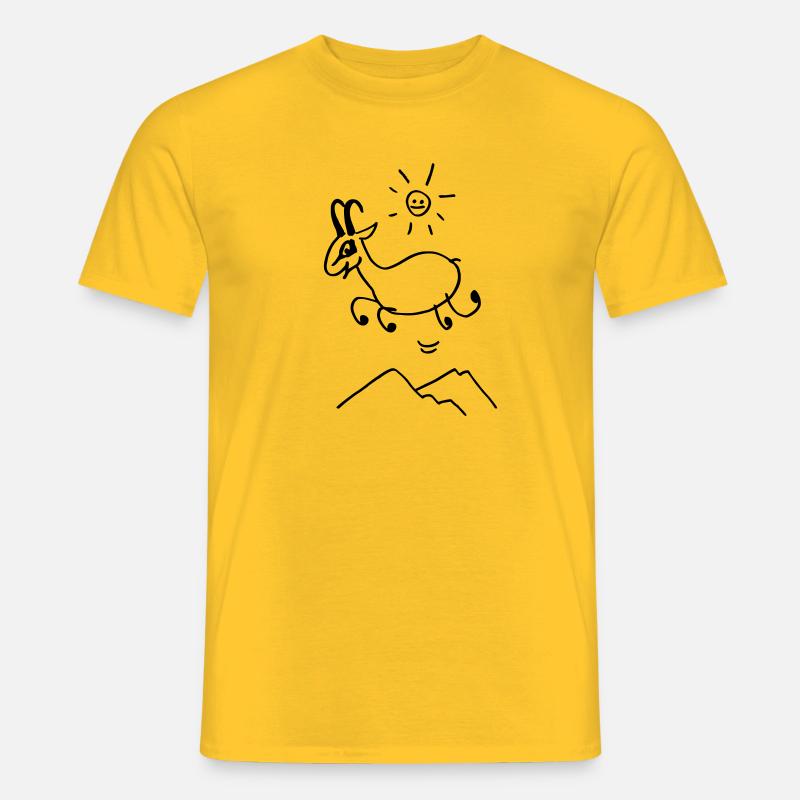 Lustige Gämse - Männer T-Shirt - Gelb