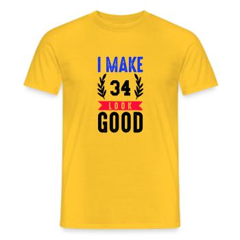 Belle apparence 34 - T-shirt homme - jaune - Devant - AI Model Male 178 dark (178cm)
