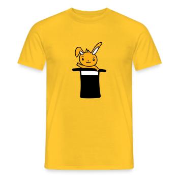 Lapin Sorcier Chapeau Haut de Forme Enfant Bébé Sorcier Mignon - T-shirt homme - jaune - Devant - AI Model Male 178 dark (178cm)