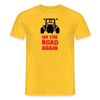 On the Road Again – Motif with Tractor - Men's T-Shirt - yellow - Front - AI Model Male 178 dark (178cm)