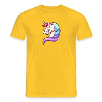 Fantasy Unicorn with Pastel Colors - Men's T-Shirt - yellow - Front - AI Model Male 178 dark (178cm)