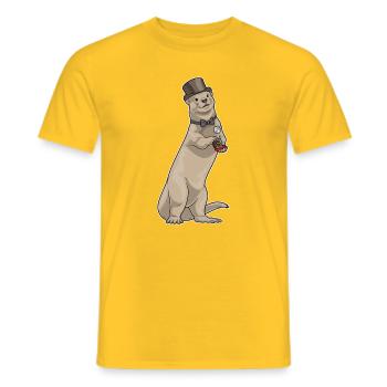 Otter Groom Wedding Ring Wedding - Men's T-Shirt - yellow - Front - AI Model Male 178 dark (178cm)