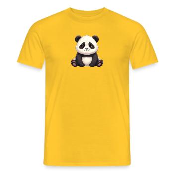 Panda Smiling Plush - Men's T-Shirt - yellow - Front - AI Model Male 178 dark (178cm)
