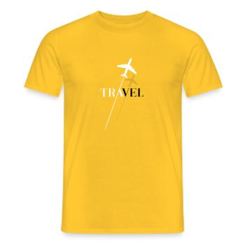 Travel - Men's T-Shirt - yellow - Front - AI Model Male 178 dark (178cm)