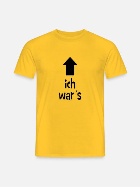Ich war´s - Ich bin schuld - schuldig - Männer T-Shirt - Gelb