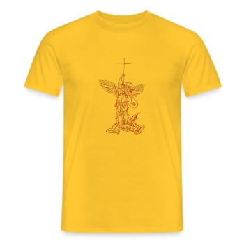 michael archangel saint christian angels saint snk - Men's T-Shirt - yellow - Front - AI Model Male 178 dark (178cm)