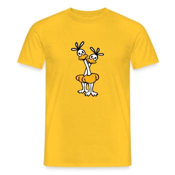 2 Road Runner Pärchem Kuckuck Vogel langer Hals - Männer T-Shirt - Gelb - Vorne - AI Model Male 178 dark (178cm)