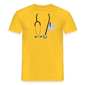 Stethoscope medicine doctor doctor practice KH gift - Men's T-Shirt - yellow - Front - AI Model Male 178 dark (178cm)