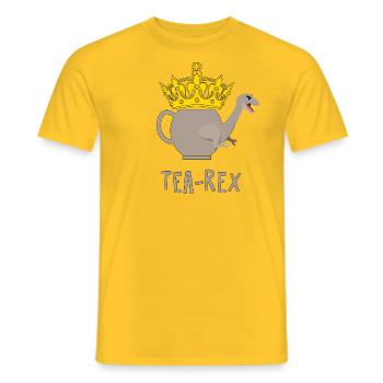 Tea-Rex - T-Rex beastly funny pun fun4m3 - Men's T-Shirt - yellow - Front - AI Model Male 178 dark (178cm)