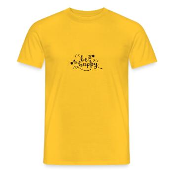 Soyez heureux - T-shirt homme - jaune - Devant - AI Model Male 178 dark (178cm)