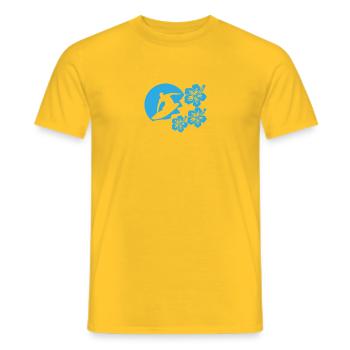 Surfer - Men's T-Shirt - yellow - Front - AI Model Male 178 dark (178cm)