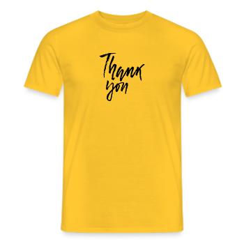 Thank you - Männer T-Shirt - Gelb - Vorne - AI Model Male 178 dark (178cm)