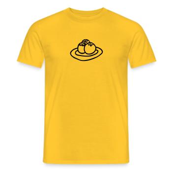 dessin boulette de viande cuisine - T-shirt homme - jaune - Devant - AI Model Male 178 dark (178cm)