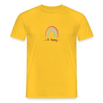 Soyez heureux arc-en-ciel - T-shirt homme - jaune - Devant - AI Model Male 178 dark (178cm)